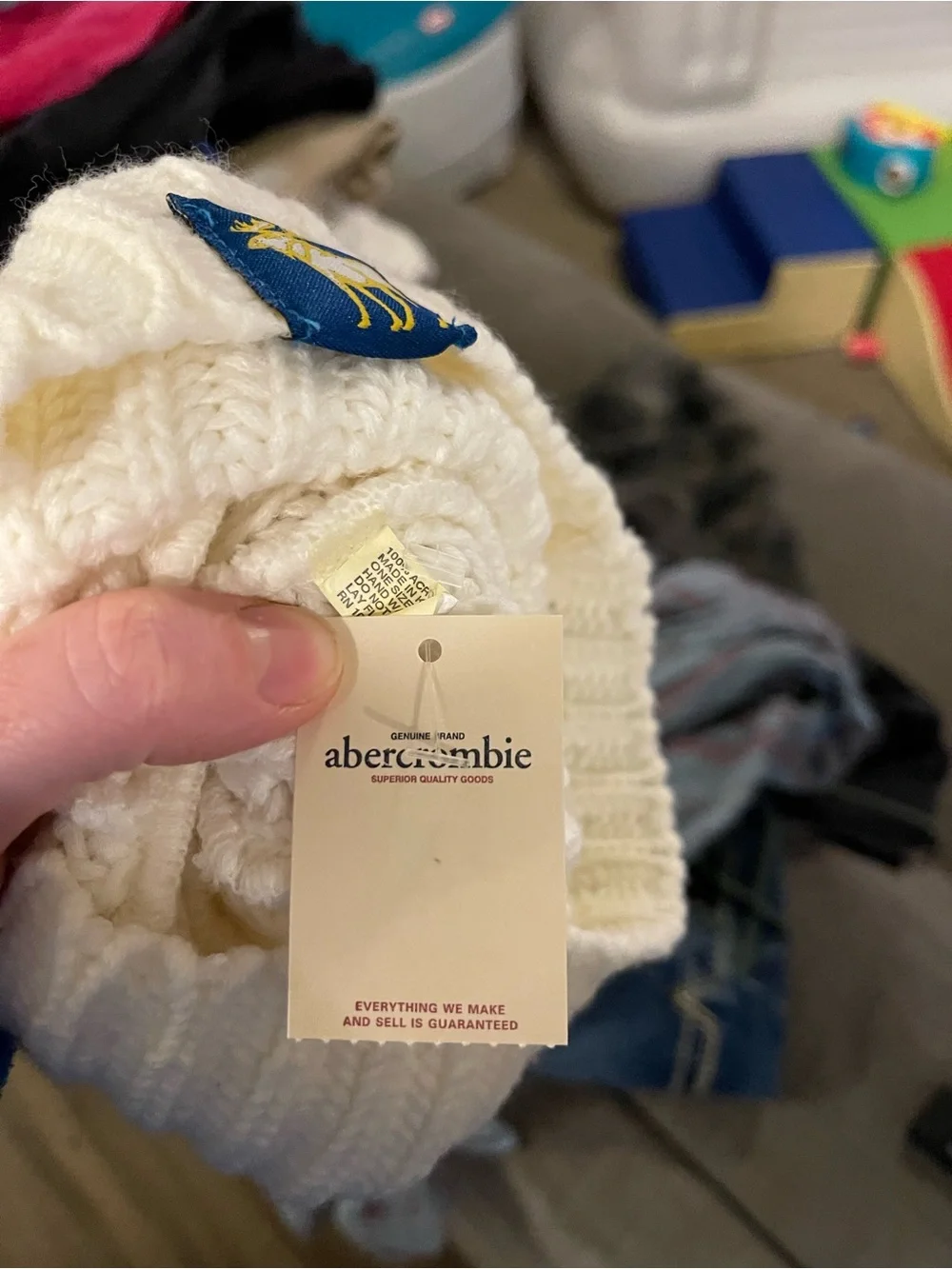 Abercrombie & Fitch Y2K White Logo Beanie